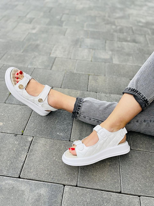 No brend Босоніжки жіночі 424/1 білі (літо, шкіра натуральна) (5044) Коломыя - изображение 5