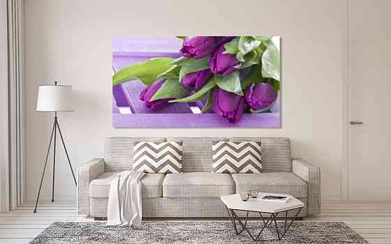 Картина полотно у вітальню / спальню  Тюльпани    MLP_394 ( 60х30см ) 50x100 см Київ