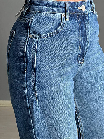 Джинсы женские It’s Basic 2499 Wide Leg с высокой талией ровные от бедра с выточками на бедрах светл Одесса - изображение 9