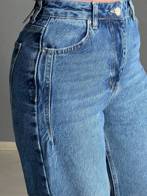 Джинсы женские It’s Basic 2499 Wide Leg с высокой талией ровные от бедра с выточками на бедрах светло синие, светло-синий, 36, 36, 67 см, 97 см Киев - изображение 9