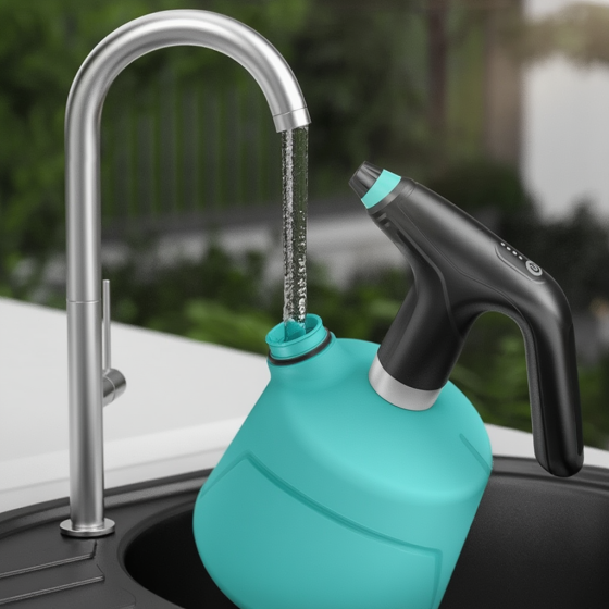 Ручний обприскувач для саду та городу акумуляторний портативний садовий, пластиковий, білий на 2 літри з подовжувачем Кам'янець-Подільський