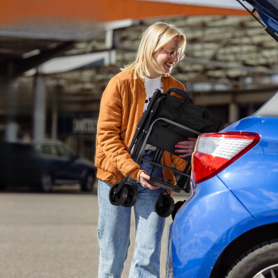 Візок складаний на 68.5 л для транспортування речей і продуктів, універсальний для походів у магазин, кемпінг, перевезення Кам'янець-Подільський