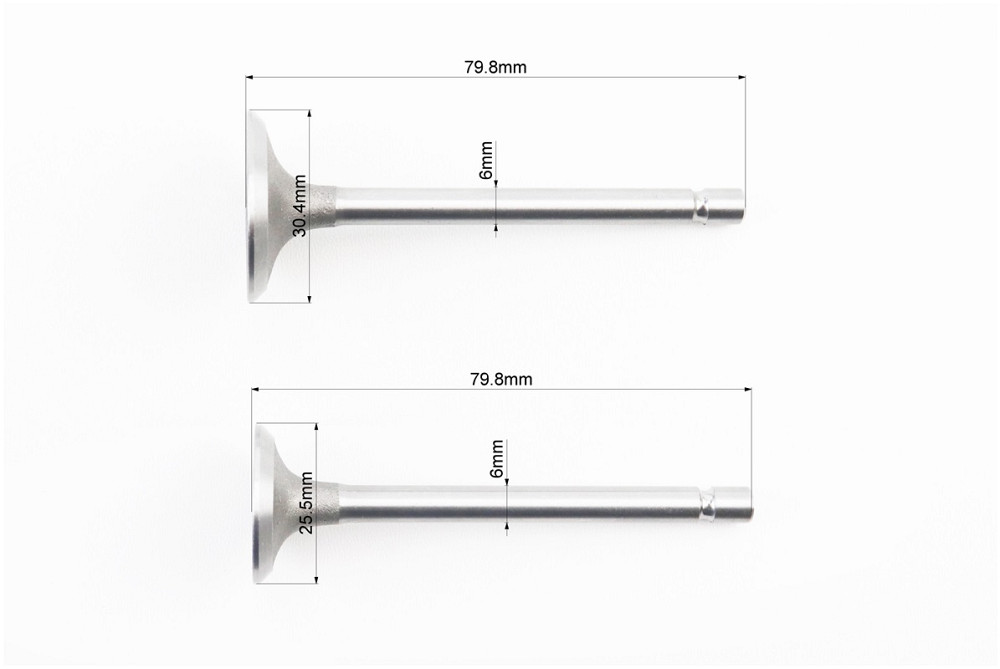 Клапан впускний (h-79,8; D-30,5; d-6), випускний (h-79,8; D-25,5; d-6) к-кт 2шт 178F Київ - фото 2