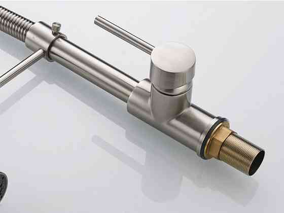 Гибкий кухонный смеситель с выдвижным сливом и рычагом сбоку RESTEQ. Смеситель для кухни Киев