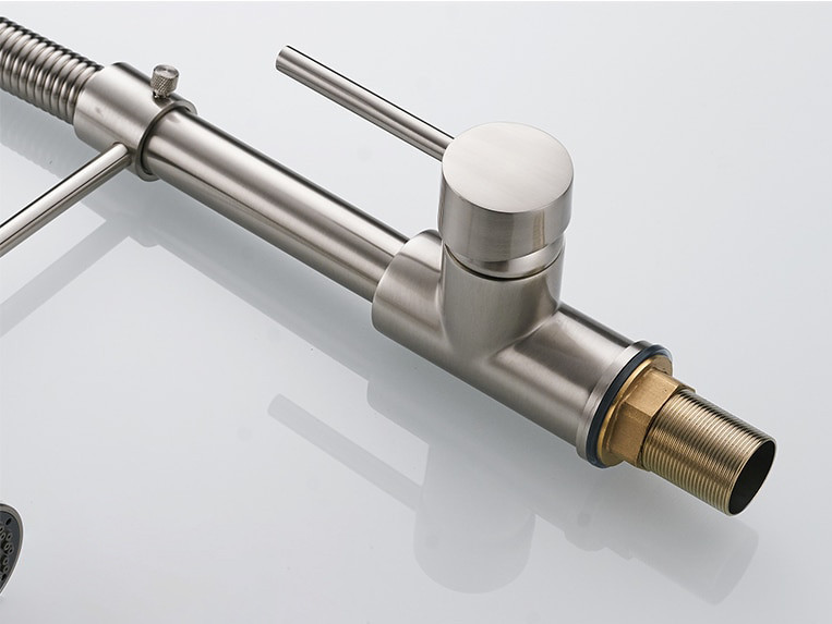 Гибкий кухонный смеситель с выдвижным сливом и рычагом сбоку RESTEQ. Смеситель для кухни Киев - изображение 6