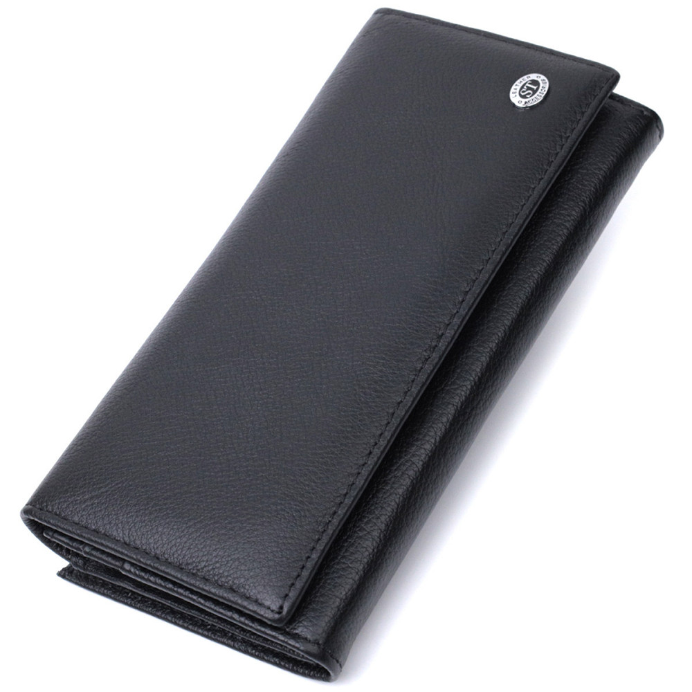 Жіноче шкіряне портмоне з монетницею, чорне (ST Leather) Київ - фото 19