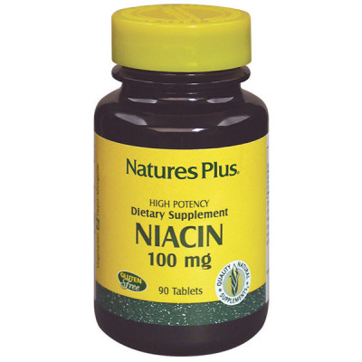 Витамин Natures Plus Ниацин, Niacin, 100 мг, 90 таблеток (NAP-01850) Винница - изображение 1
