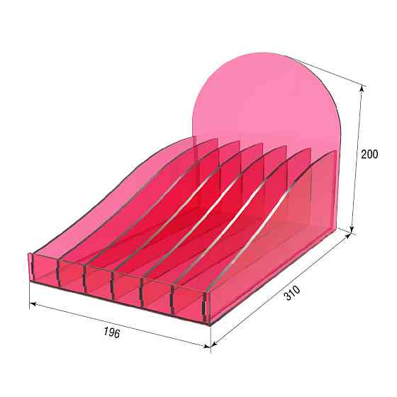Підставка EKOSTAR для косметики 196х311х200 рожевий акрил Київ