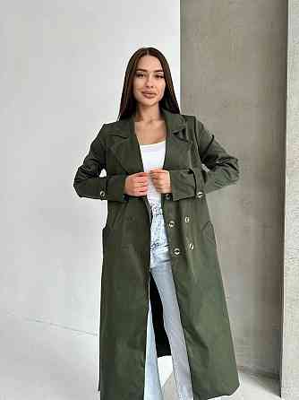 Жіночий трендовий стильний тренч  щільна котон-парка Хакі Одеса