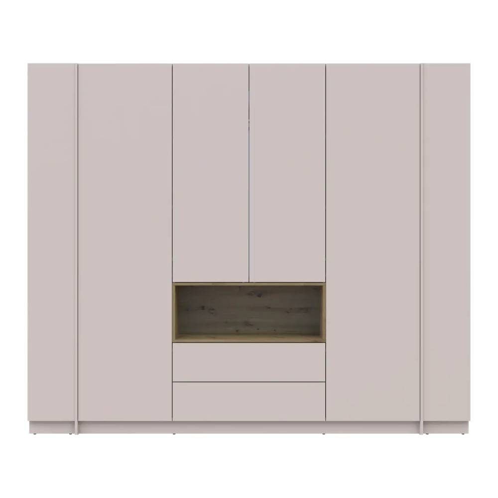 Шафа для одягу з нішою та етажеркою Doros Дейл Кашемір/Дуб Артизан 4 ДСП 234х52х220 DRS-011728 (44900340) Дніпро - фото 9