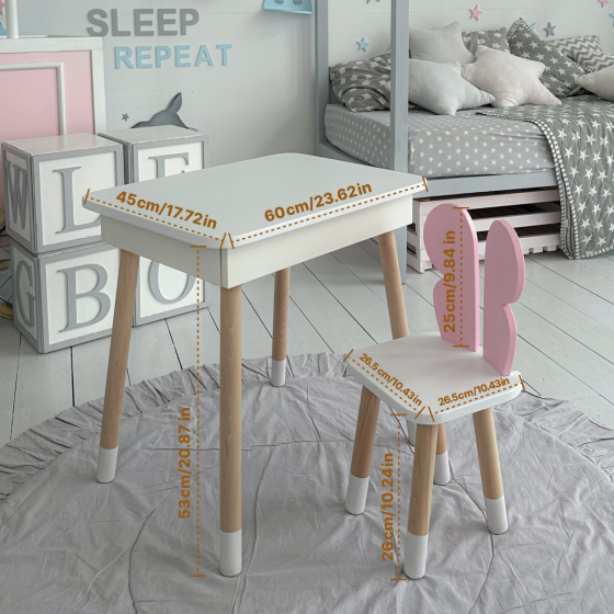 Детский столик с откидной крышкой и стульчик 