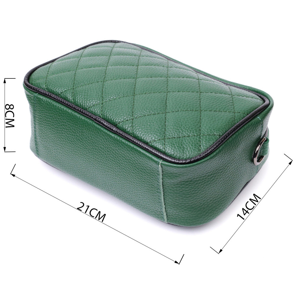 Сумка через плечо на одно отделение из натуральной кожи Vintage 22384 Зеленая Киев - изображение 3