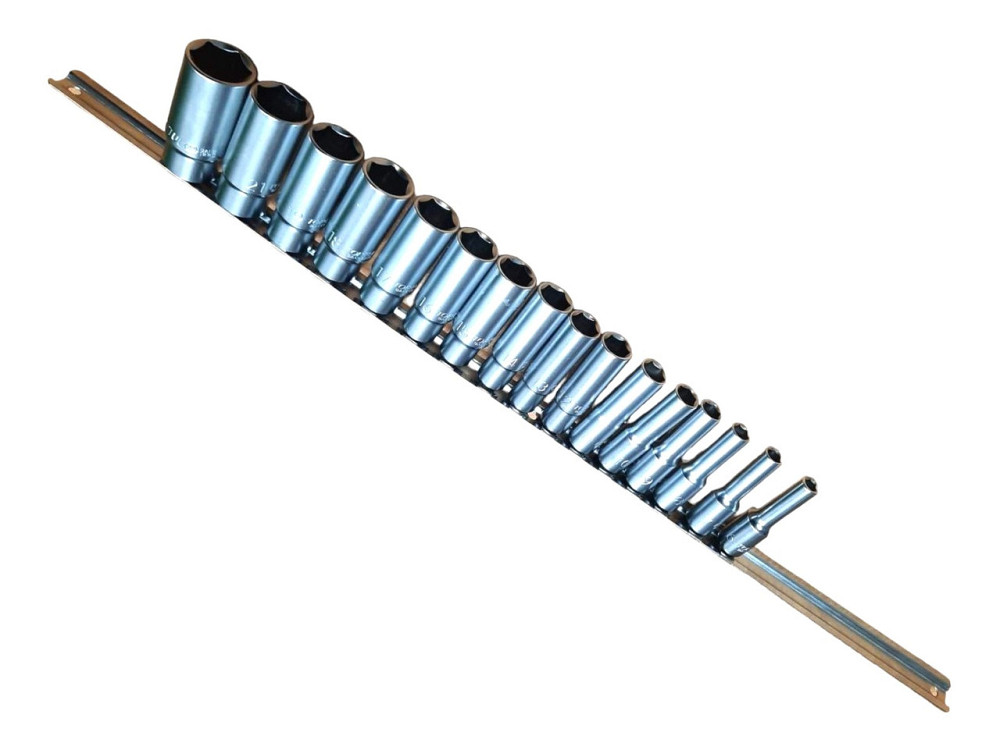 Набір головок 16шт. 3/8&quot; продовжених 6гр. 8-22мм TOPTUL Вінниця - фото 1