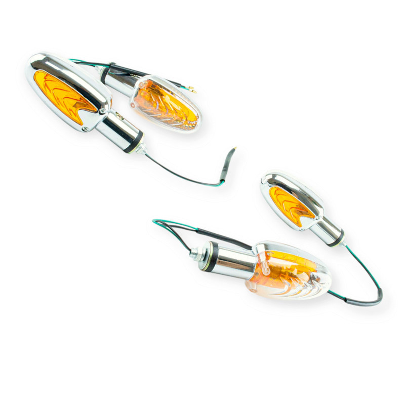 Поворот човник хром (прозоре скло) 4 шт двосторонні мото Мукачево - фото 1