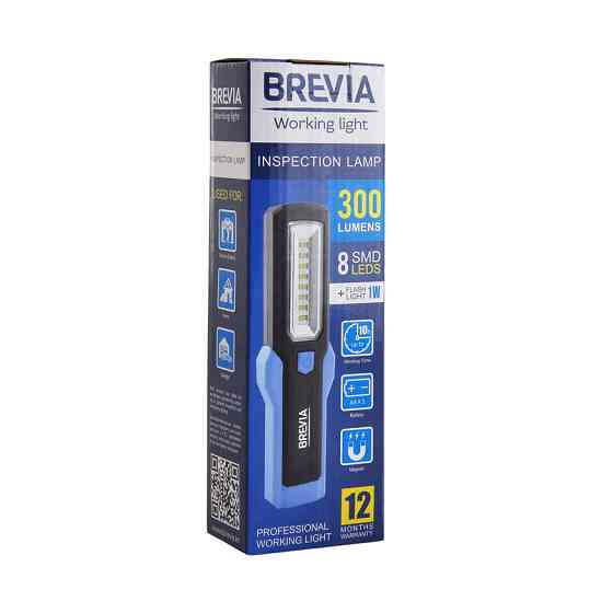 Фонарь инспекционный Brevia LED 8SMD+1W LED 300lm, 3xAA Львов