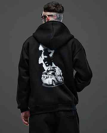 Костюм оверсайз Police on Fire – худі та джогери з принтом горить Пріус Чернівці