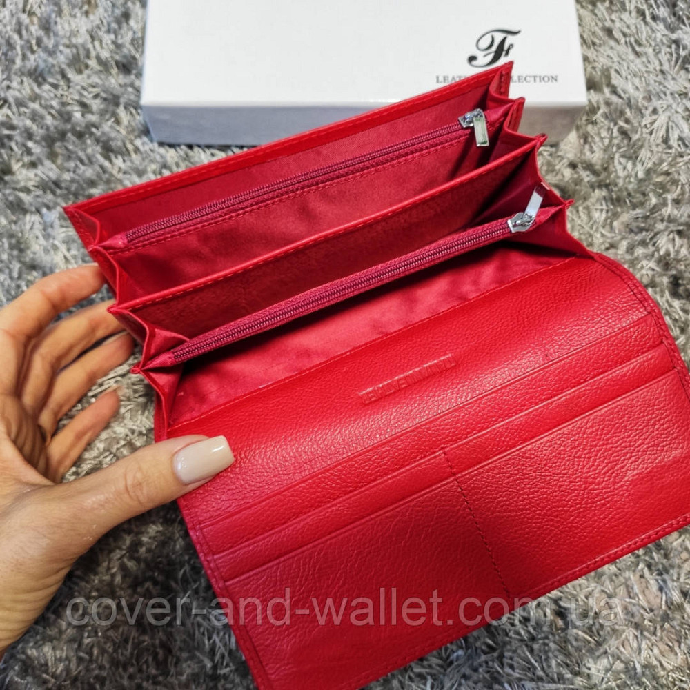 Класичний шкіряний жіночий гаманець червоного кольору Marco Coverna MA 501-1 Київ - фото 9