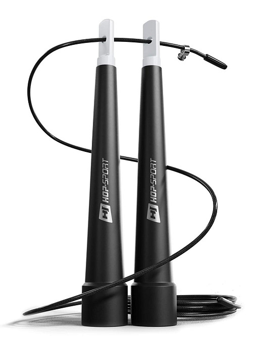 Скакалка Hop-Sport Crossfit з пластиковими ручками HS-P010JR чорна Київ - фото 1