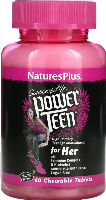 Витамины для девочек Nature's Plus Power Teen For Her 60 жев таб ягоды Киев - изображение 1