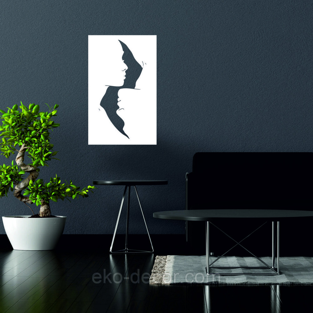 Декоративне настінне 3D Панно «Силует пари», Декор на стіну з об'ємом 110*68 см, Білий Київ - фото 5