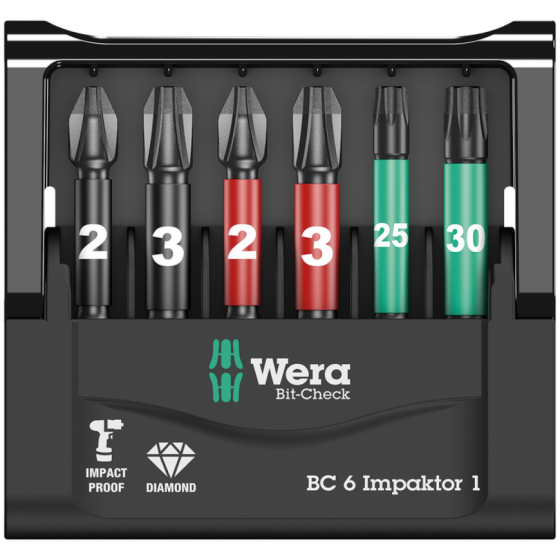 Набір ударних біт PH/PZ/Torx Wera з алмазним покриттям 6шт. 05057695001 Одеса