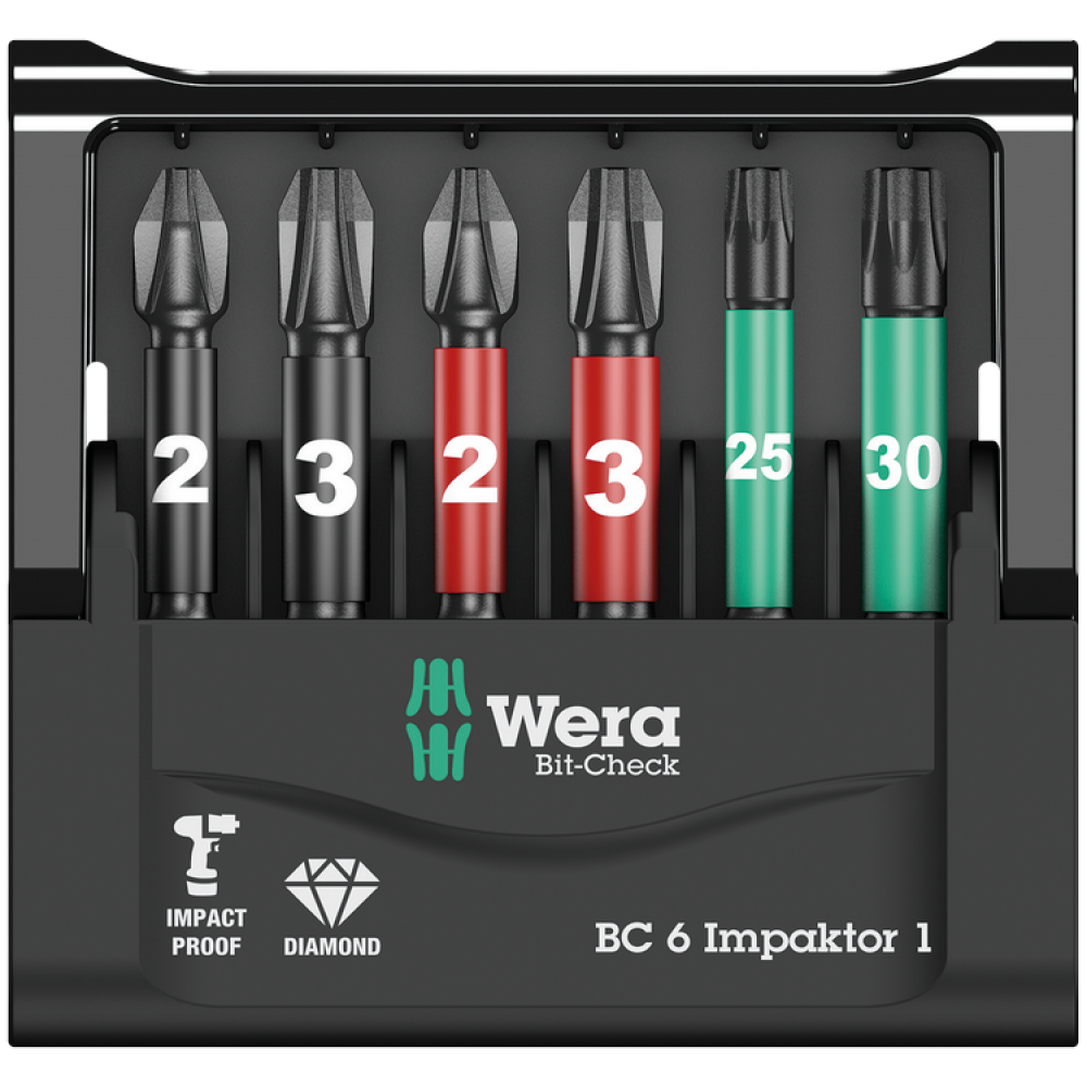 Набір ударних біт PH/PZ/Torx Wera з алмазним покриттям 6шт. 05057695001 Одеса - фото 2
