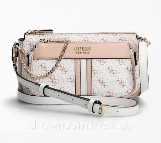 Женская сумочка с органайзером на плечо Guess (1211) белая Киев
