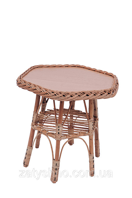 Стіл шестигранний плетений із лози Київ - фото 1