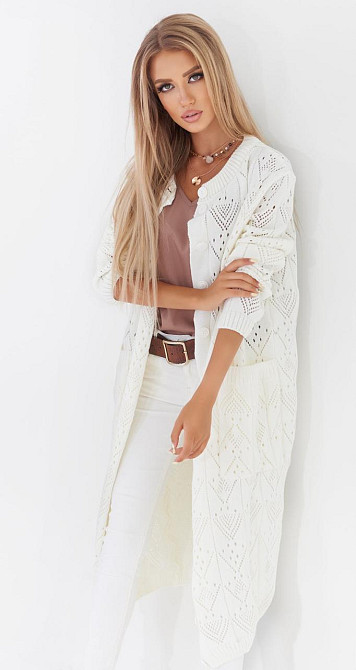 Ажурний кардиган із кишенями (48-52) Київ - фото 3