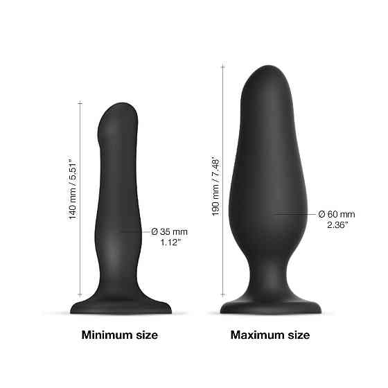 Надувной фаллоимитатор Strap-On-Me INFLATABLE DILDO PLUG - NOIR, шарик внутри, диаметр до 6 см Sex Aura Киев
