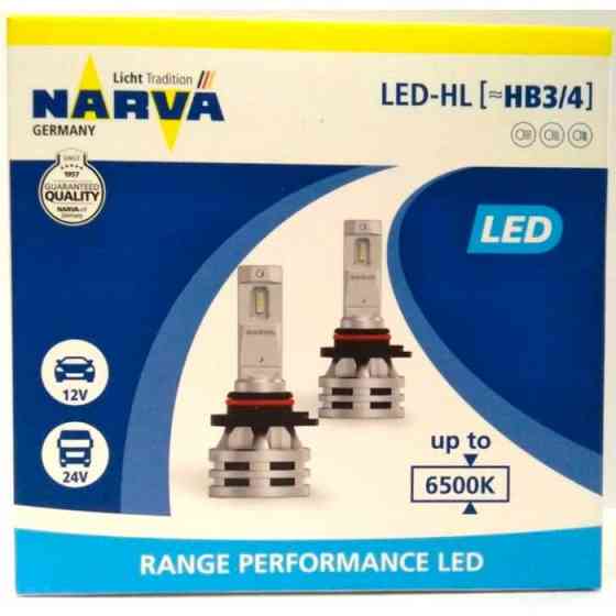 Комплект светодиодных ламп Narva 18038 HB3/HB4 12/24v 6500K X2 24W RPL Range Performance Харьков
