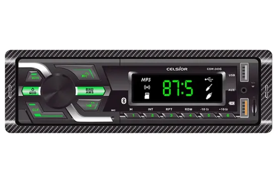 Автомагнитола Celsior CSW- 243G Green BT/USB+USB Charge/MicroSD/ISO/доп. разъем (без радиатора) Винница