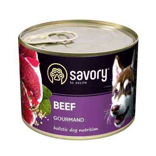 Вологий корм Savory для дорослих собак усіх порід, з яловичиною, 200 г Київ