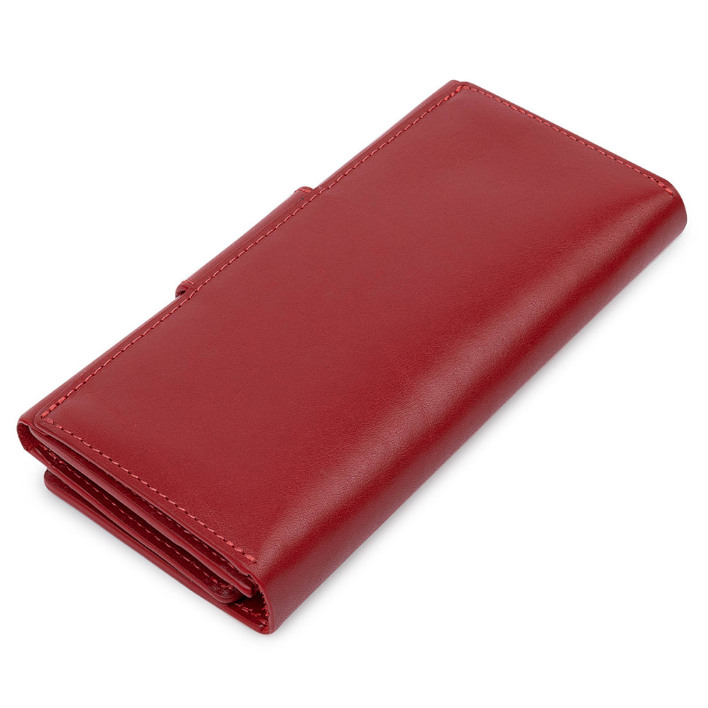 Шикарный женский кошелек в три сложения Красный (GRANDE PELLE) Киев - изображение 12