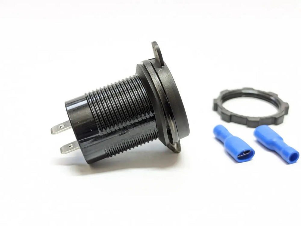 Гніздо прикурювача P11G USB QC 3,0 вольтметр/амперметр врізне з кришкою та зеленою підсвіткою 12/24V Харків - фото 2