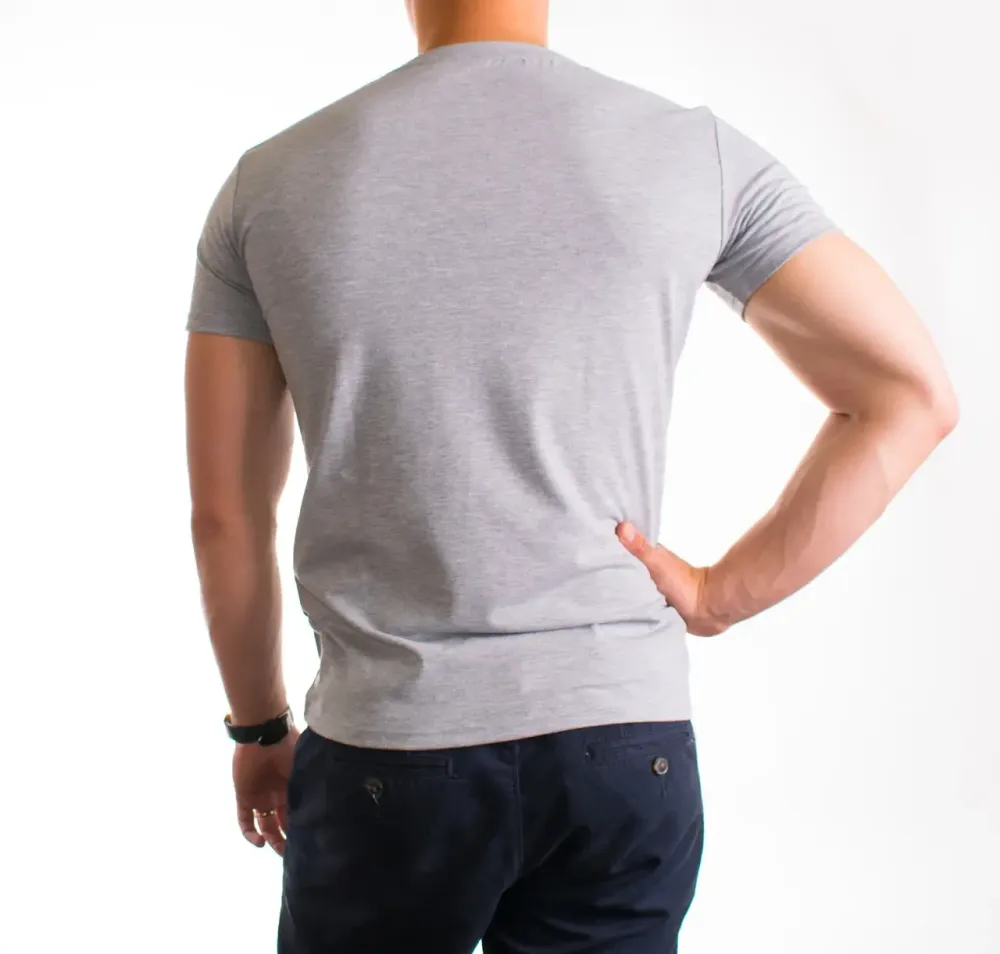 Чоловіча однотонна футболка сіра Bono 950101 52 Київ - фото 2