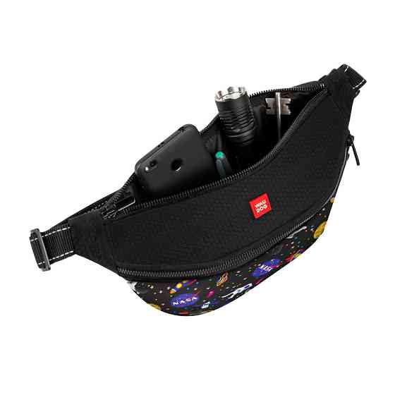 Поясна сумка-бананка WAUDOG Family для корму та аксесуарів, малюнок "NASA", розмір 33*17*10 см Вінниця