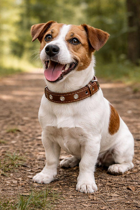 Ошейник CoLLaR одинарный с украшениями (ширина 14мм, длина 27-35см) коричневый Киев - изображение 1