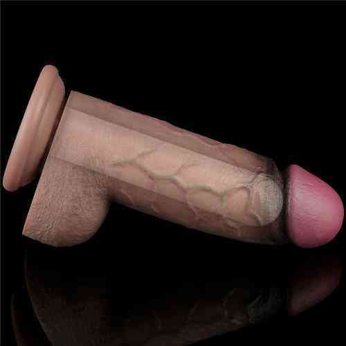 Фалоімітатор - Dual-Layered Silicone Cock XXL 9.5" Brown Sex Aura Київ