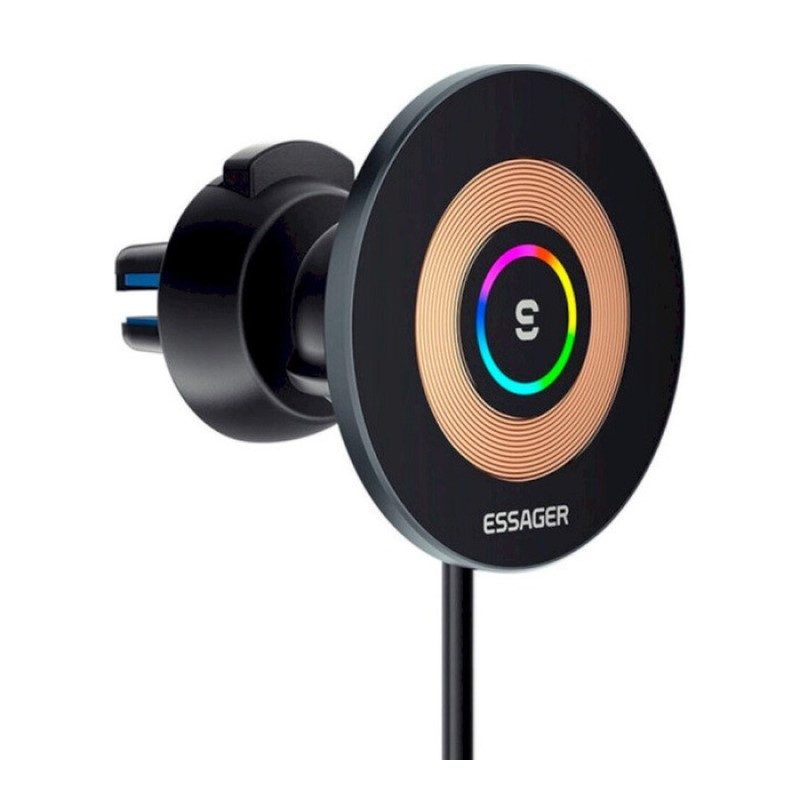 Автодержатель для телефона с беспроводной зарядкой 15W Black Киев - изображение 4