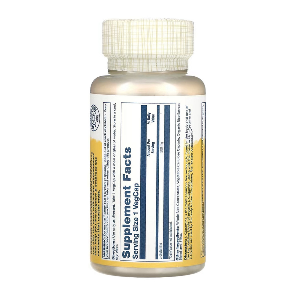 L-глутамін Solaray L-Glutamine 500mg 50 вег капс Київ - фото 2
