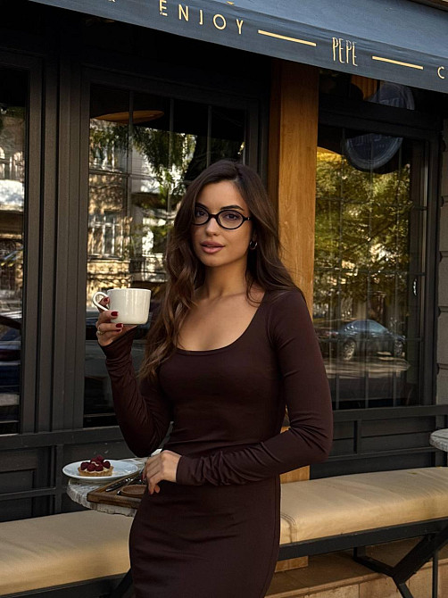 Женское привлекательное вечернее мини платье микродайвинг Шоколад, 42/44 Одесса - изображение 5