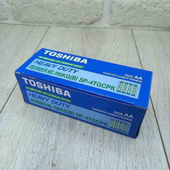 Батарейки Toshiba AA R6 сольові 40 шт — надійні елементи живлення для пультів, іграшок і годинників Харків