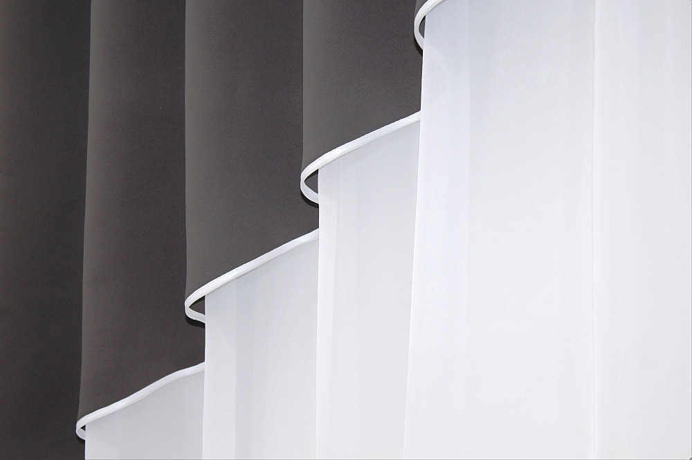 Кухонная гардина VR-Textil № 00к арка белый с темным какао 290х170 см (59-816) Киев - изображение 4