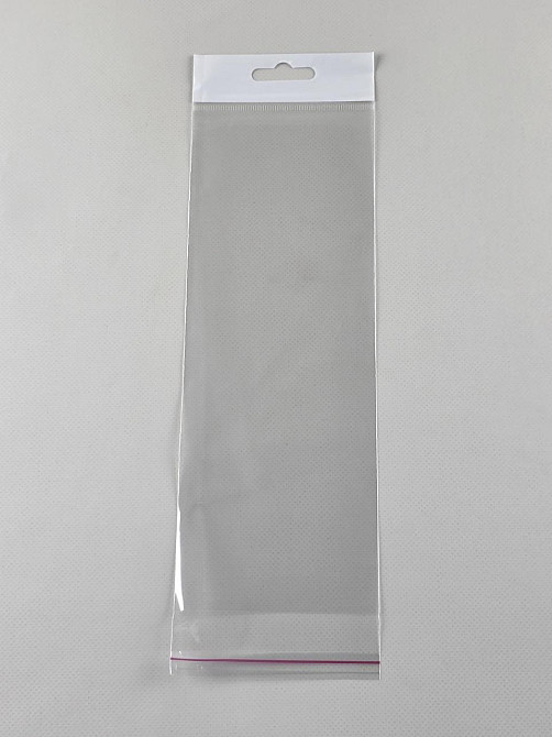 Пакеты для упаковки прозрачные с клейкой лентой и подвесом 9*24+3\25мк +скотч(+еврослот3,5) (1000 шт) Харьков - изображение 1