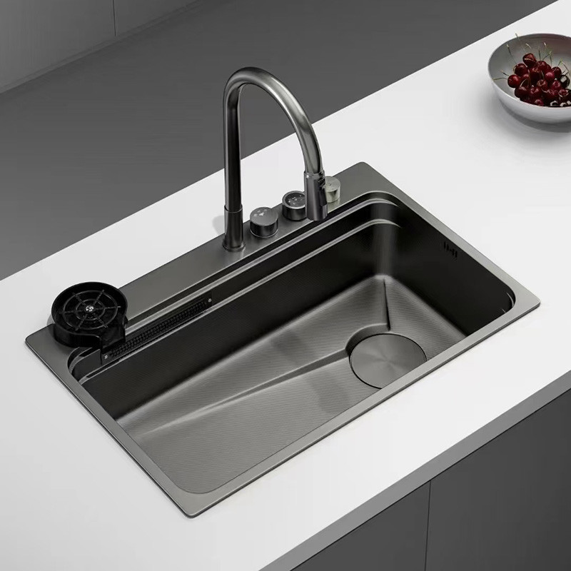 Мийка Zerix ZH7548-SET-03 Nano-Black з вбудованим змішувачем з нерж. сталі   ( ZM5577 ) 38656 Харьков - изображение 3