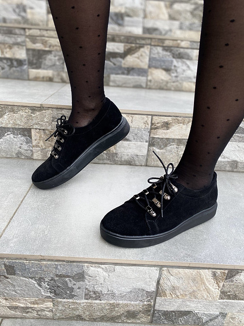 Injers Сліпони жіночі INJERS 195 чорні (весна-осінь, замша натуральна) (1305) 37р.38р. Коломия - фото 6