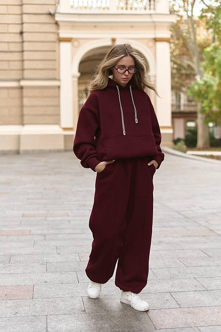 Жіночий теплий костюм двійка вільного крою тринитка на флісі Одеса - фото 7