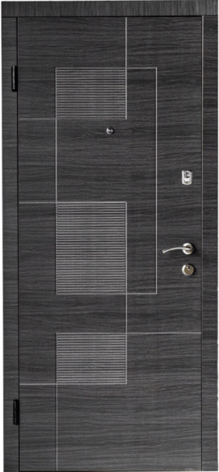 Двері вхідні Наші Двері МЕГА  Квадро  Венге горизонт сірий 860х2040мм Київ - фото 1
