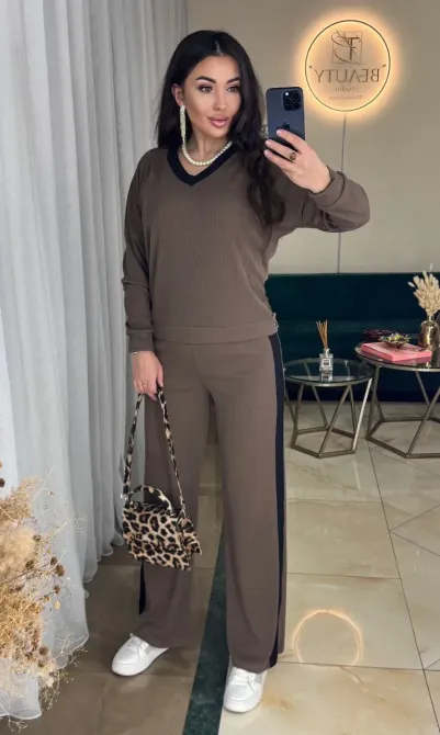 Жіночий костюм з рубчику з брюками палаццо Одеса - фото 16